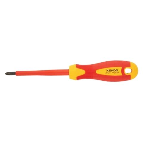Tua vít bake cách điện 1000V VDE PH3x150mm Kendo-20424 Đầu mũi vít được làm từ thép hợp kim Cr-V chất lượng cao