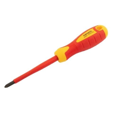 Tua vít bake cách điện 1000V VDE PH3x150mm Kendo-20424 Đầu mũi vít được làm từ thép hợp kim Cr-V chất lượng cao