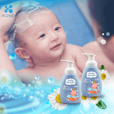  [Mã INBAU15 giảm 15K đơn 99K] Sữa tắm gội cho bé Baby Kawaii chai tạo bọt 300ml chiết xuất hoa cúc la mã - KOSEI 