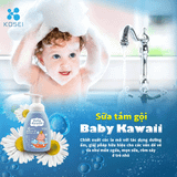  [Mã INBAU15 giảm 15K đơn 99K] Sữa tắm gội cho bé Baby Kawaii chai tạo bọt 300ml chiết xuất hoa cúc la mã - KOSEI 