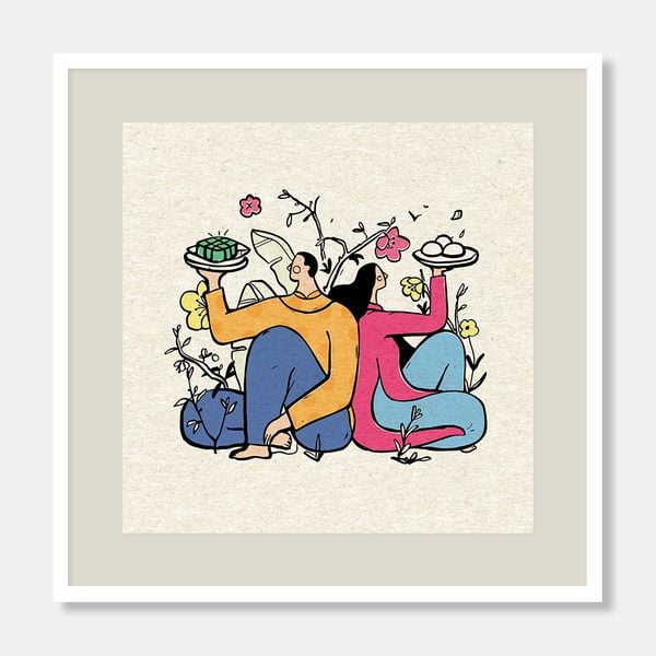  Tranh cổ tích Bánh chưng bánh dầy 