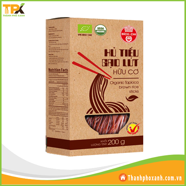  Hủ tiếu gạo lứt hữu cơ 200g 