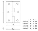  Bản lề cửa tủ VICKINI 01001.040 PSS inox bóng 
