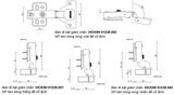  Bản lề bật giảm chấn VICKINI 01238.003 NP ken bóng cong nhiều đế cố định 