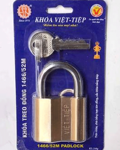  Khóa treo đồng Việt Tiệp 0152M (Loại này cần chìa để khóa) 