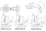  Bản lề bật giảm chấn VICKINI 01718.001-165 độ NP ken bóng thẳng 