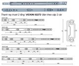  Thanh ray trượt 2 tầng VICKINI 02273.500 ZNP kẽm xanh 