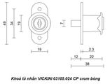  Khoá tủ nhấn VICKINI 03105.024 CP crom bóng 