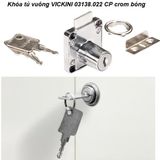  Khóa tủ vuông VICKINI 03138.022 CP crom bóng 
