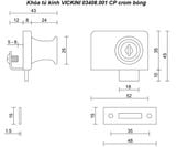  Khóa tủ kính VICKINI 03408.001 CP crom bóng 