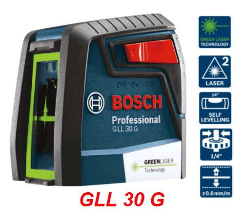  Máy cân mực Laser 2 tia xanh Bosch GLL 30 G (0601063V80) 