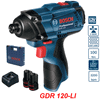 Máy Vặn Vít Dùng Pin Bosch GDR 120-LI 12V 100Nm Đầu 1/4 Inch (Kèm 2 Pin 2.0Ah và 1 Sạc)