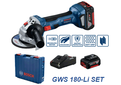  Máy mài góc dùng pin Bosch GWS 180-LI SET (06019H90K1) 