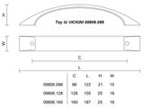  Tay tủ VICKINI 09806.160 MBG vàng xước mờ 