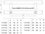  Tay tủ VICKINI 11313.480 SSS inox mờ 201 