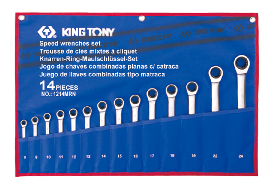  Bộ khóa vòng miệng tư động 14 cái Kingtony 12114MRN (8-24mm) 