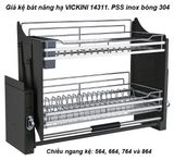  Giá kệ bát nâng hạ VICKINI 14311.800 PSS inox bóng 304 
