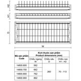  Gía kệ bát đĩa cố định VICKINI 14800.800 PSS inox bóng 304 