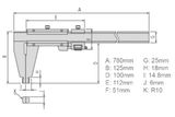  Thước cặp cơ Mitutoyo 160-153 (0-24/0-600mm/0.02mm) 