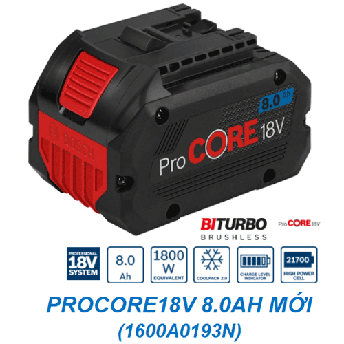  Pin PROCORE18V 8.0Ah Bosch 1600A0193N (MỚI) 