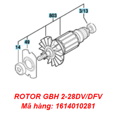  Rotor máy khoan GBH 2-28DV, GBH 2-28DFV 