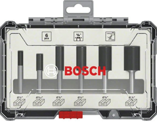  Bộ mũi phay thẳng dùng cho gỗ 6 món Bosch 2607017467 