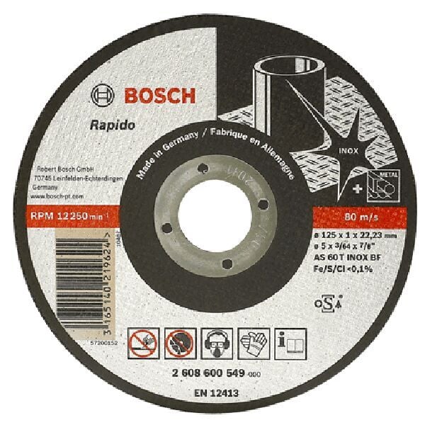  Đá cắt Inox Bosch 125x1.0x22.2mm 2608600549 