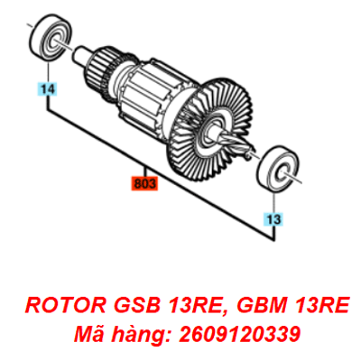  Rotor máy khoan Bosch GBM 13RE, GSB 13RE 