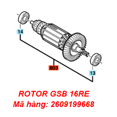  Rotor máy khoan Bosch GSB 16RE 