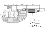  Panme điện tử đo ngoài Mitutoyo 293-186-30 (1-2"/25-50mm/0.001mm) 
