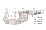  Panme điện tử đo ngoài Mitutoyo 293-343-30 (3-4"/75-100mm/0.001mm) 