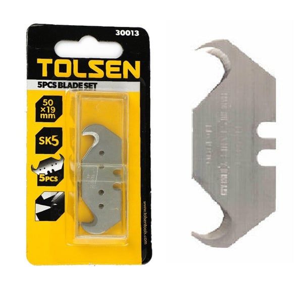  Hộp 5 lưỡi dao rọc 19x50x0.6mm Tolsen 30013 