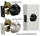  Khóa cửa thêm VICKINI 30101.001 OBP đen mờ 304 