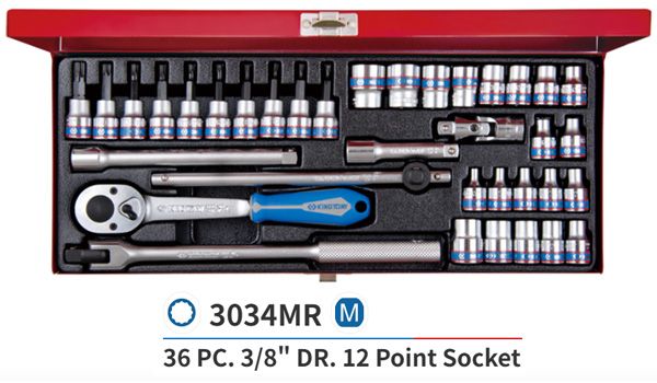  Bộ tuýp 3/8 inch 36 chi tiết Kingtony 3034MR 