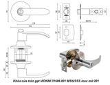  Khóa cửa tròn gạt VICKINI 31686.001 MSN/SSS inox mờ 201 