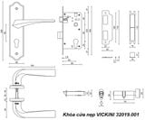  Khóa cửa nẹp VICKINI 32019.001 MSN ken xước mờ, ruột chốt 