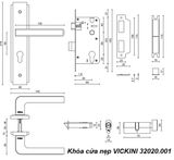  Khóa cửa nẹp VICKINI 32020.001 OBP đen mờ, ruột chốt 