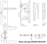  Khóa cửa nẹp VICKINI 33015.001 MSN ken xước mờ, ruột chốt 