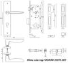 Khóa cửa nẹp VICKINI 33015.001 MSN ken xước mờ, ruột chốt