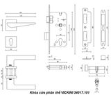  Khóa cửa phân thể VICKINI 34017.101 MSN ken xước mờ 