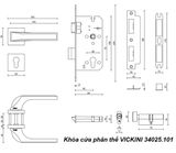  Khóa cửa phân thể VICKINI 34025.101 MSN/CP ken xước mờ/ crom bóng 