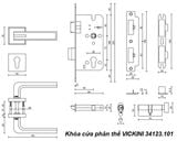  Khóa cửa phân thể VICKINI 34123.101 MSN ken xước mờ, ruột chốt 