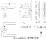 Khóa cửa phân thể VICKINI 34509.101 OBP đen mờ 