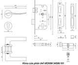  Khóa cửa phân thể VICKINI 34509.101 MSN ken xước mờ 