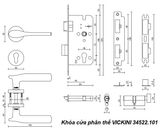  Khóa cửa phân thể VICKINI 34522.101 MBG vàng xước mờ, ruột chốt 