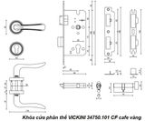  Khóa cửa phân thể VICKINI 34750.101 CF cafe vàng, ruột chốt 