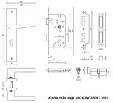  Khóa cửa nẹp VICKINI 35017.101 OBP đen mờ 