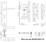  Khóa cửa nẹp VICKINI 35021.101 OBP đen mờ, ruột chốt 