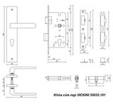 Khóa cửa nẹp VICKINI 35033.101 MSN ken xước mờ, ruột chốt 