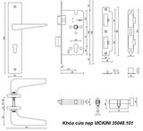  Khóa cửa nẹp VICKINI 35048.101 OBP đen mờ, ruột chốt 
